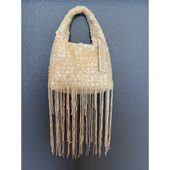 Viral 🔥 Handcrafted in India Floral Fully Beaded Handbag~Fringes Boho NWT - Picture 2 of 7